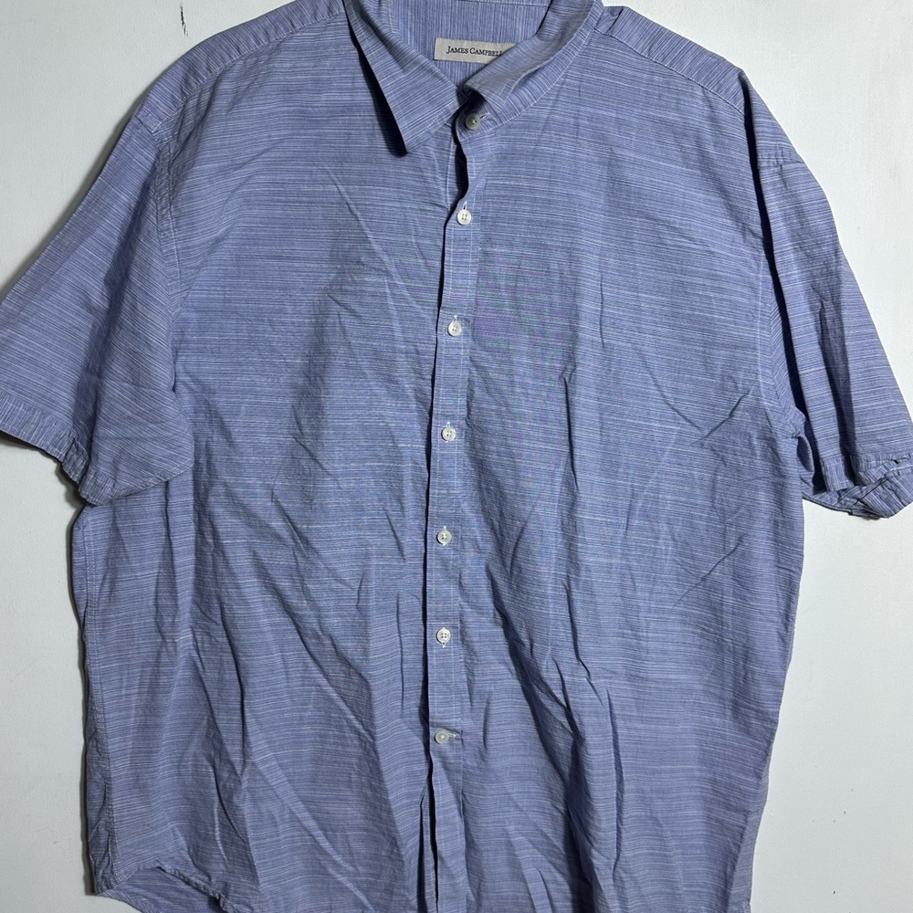 James Campbell Men's Blue Striped Casual Shirt